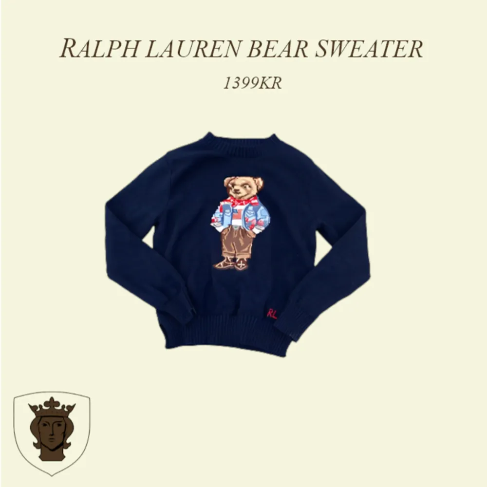 Säljer en marinblå Ralph Lauren stickad sweater/tröja. Modellen är för tjejer. Passar allt från xs (baggy) till M (lite tight). Skriv om ni har några funderingar!🙌. Hoodies.