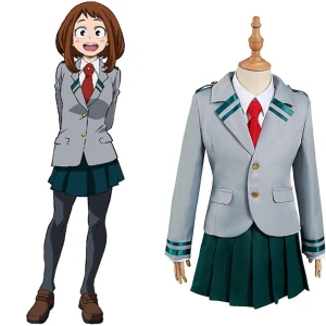 BNHA Fem. Uniform - Säljer min uniform från BNHA, hade tänkt cosplaya Uraraka men den har bara suttit i garderoben alldeles för länge. (KJOL, INTE BYXOR.) Allt ingår utom peruk. Köpare betalar frakt separat!