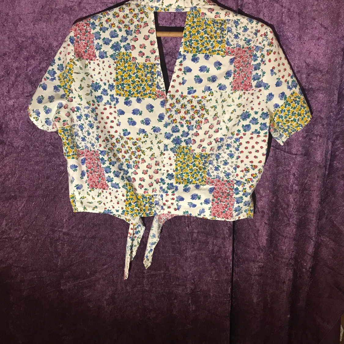 Vintage blommig bomullstop  - 90