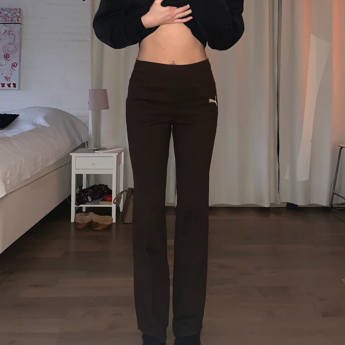 Bruna vintage puma mjukbyxor