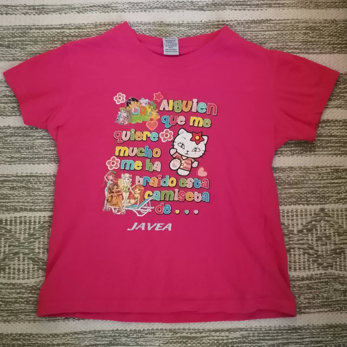 Rosa mini t-shirt med tryck - 90