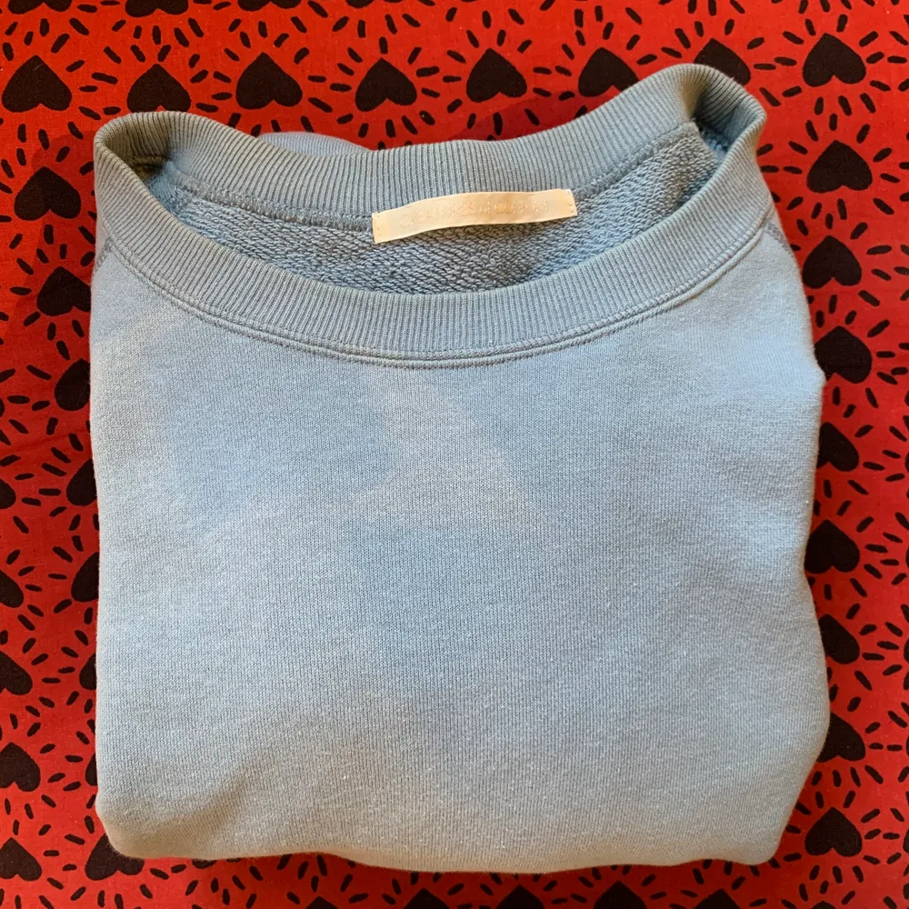 Säljer min fina gråblå crewneck från creatures of comfort! Jättebekväm tröja i bra kvalitet. Använd en del men säljer pga för korta armar, så obs på det! . Tröjor & Koftor.