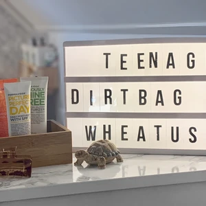 Lightbox / Ljuslåda  - Stor lightbox med bokstäver och tecken💗 Det finns fler av varje bokstav, stjärnor, hjärtan m.m. Som man kan se på bilden är några bokstäver skavda i färgen men eftersom det finns fler av varje så kan man välja bort just de☺️ Måtten syns på bild två. Vill du ha bilder på de andra tecknena m.m så är det bara att kontakta mig❣️