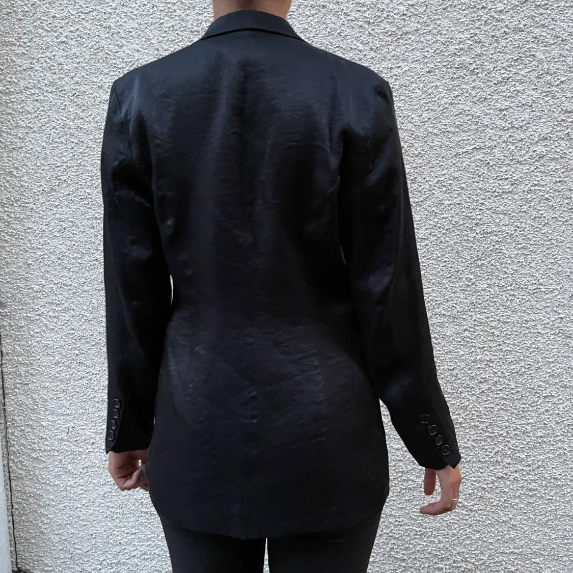 Svart glansig kavaj - 90