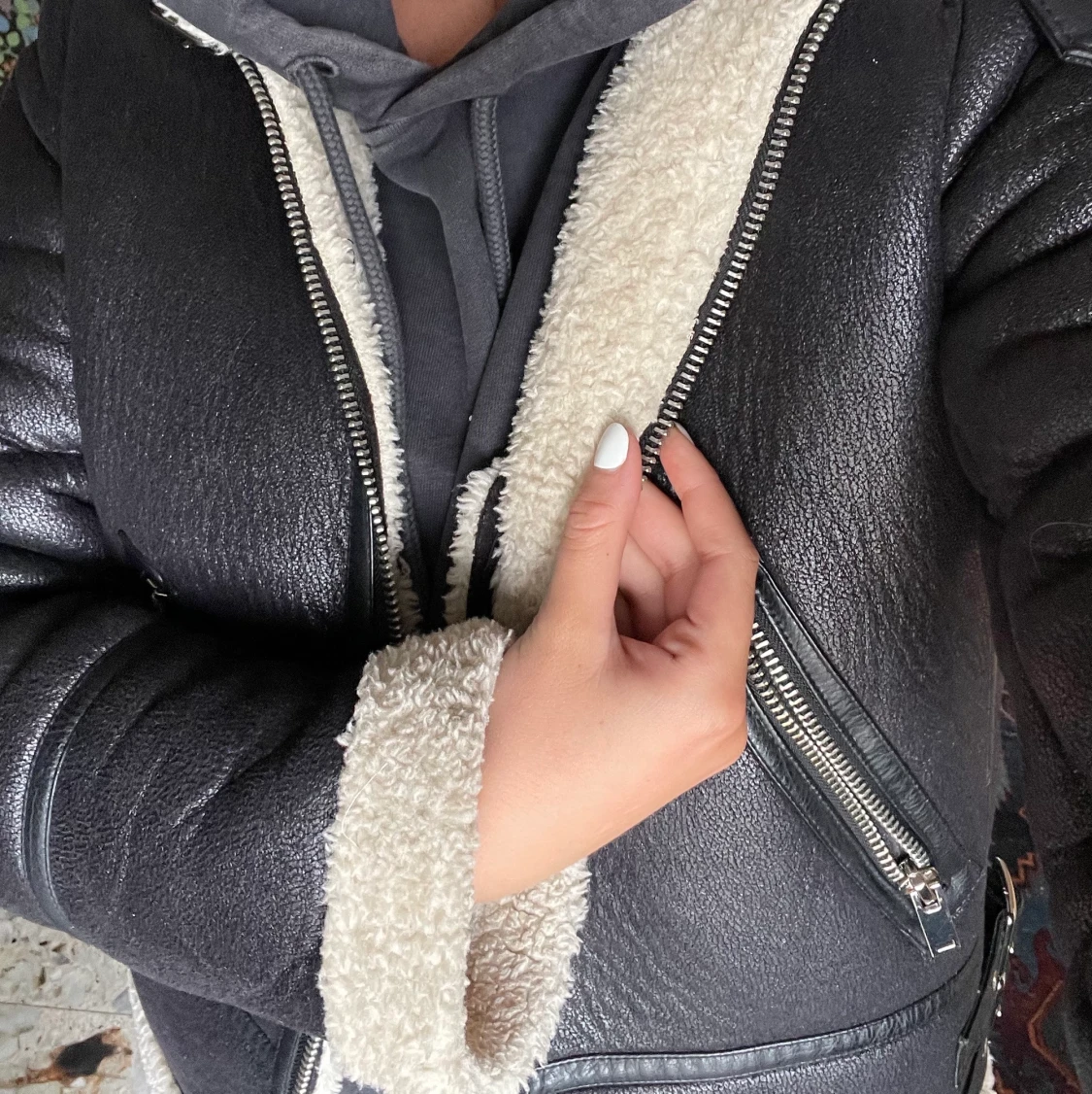 Fodrad bikerjacka - 90