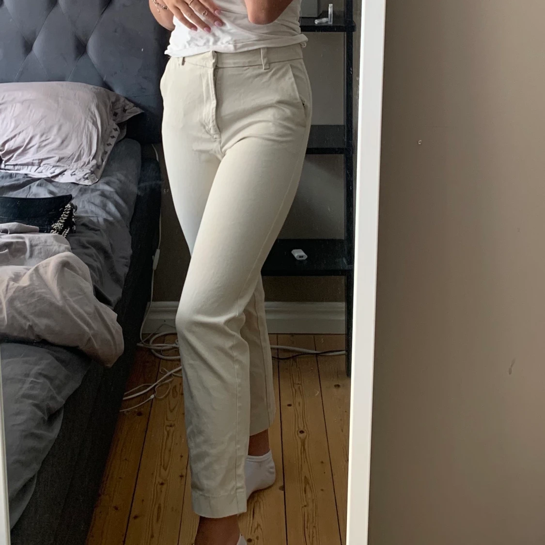 Beiga kostymbyxor  - 90