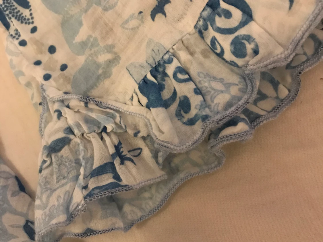 Molly, XS, blå, mönstrad blus - 91