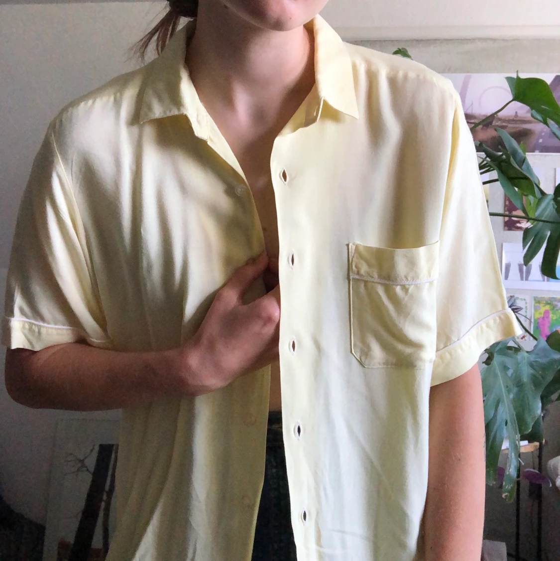 Vintage ljusgul blus - 91