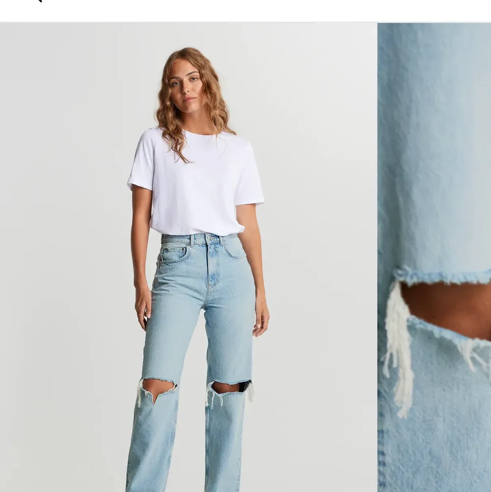 Ett par gina tricot jeans i storlek 36 (passar 38 också)  använda en kort period så säljer pga att dom inte kommer till användning tyvärr!!💕super fint skick! om det är fler som är intresserade blir det budgivning i kommentarerna! 🛑Frakten ingår i priset🛑. Jeans & Byxor.