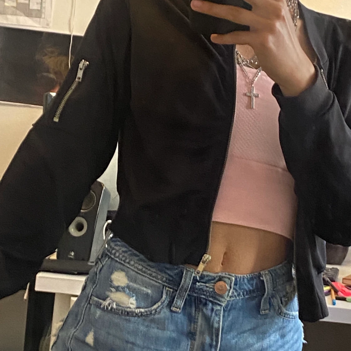 Svart Bomberjacka - 90