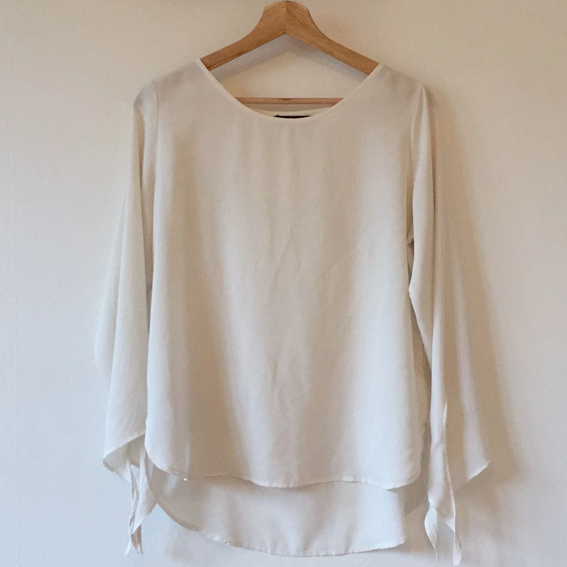 Vit långärmad blus - 90