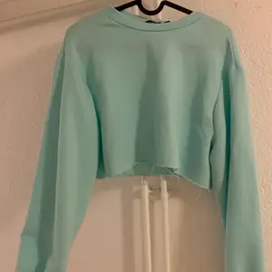 En blå croppad sweatshirt från boohoo. Aldrig använd då jag är lång och den blev kort på mig. Storlek 36, säljs för 75 kr+frakt💕