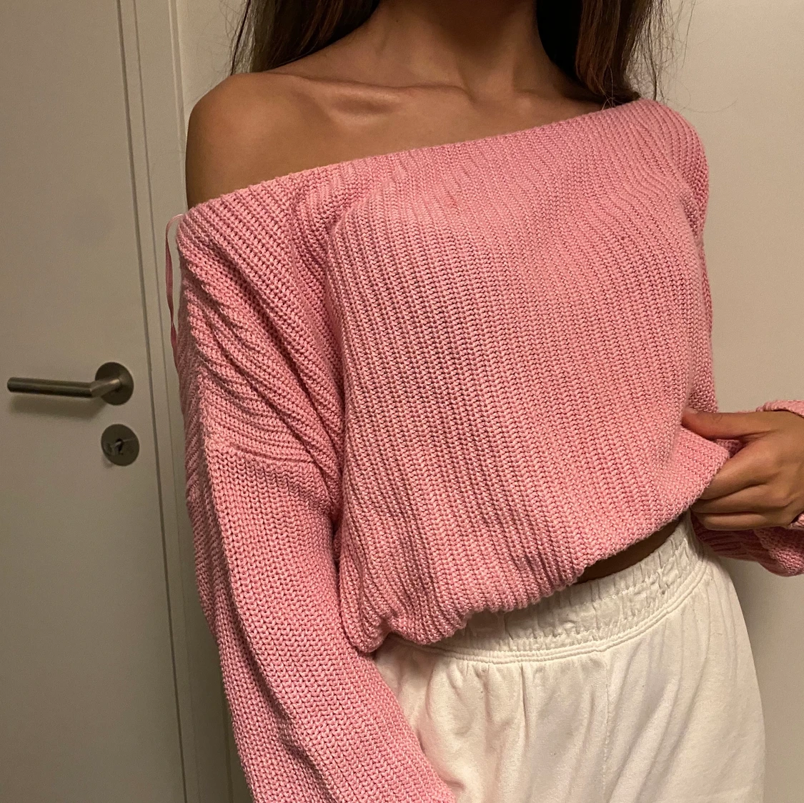 Rosa stickad tröja 