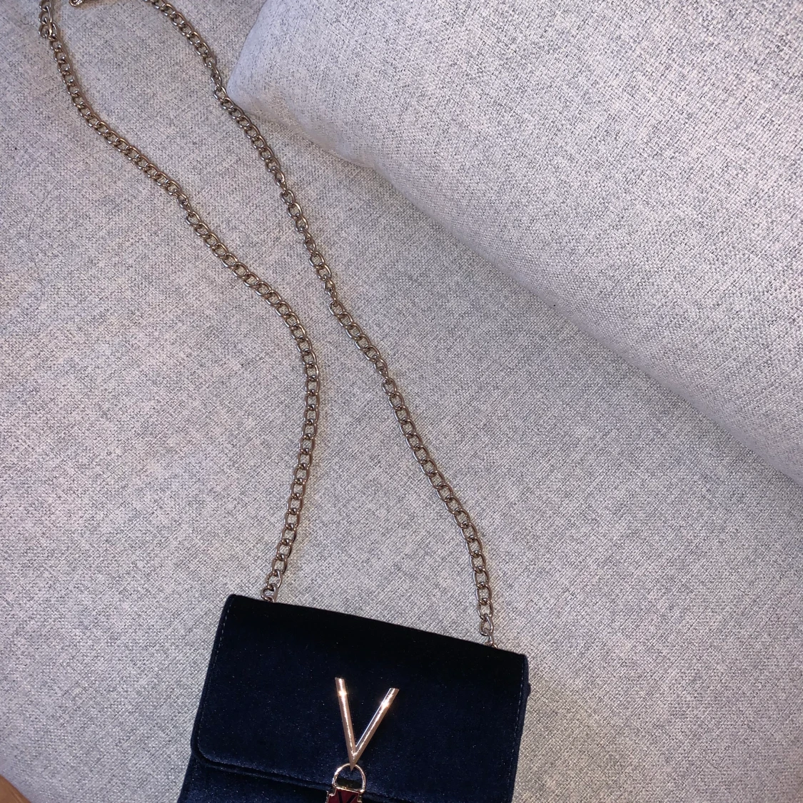 Mörk blå Valentino väska sammet - 90