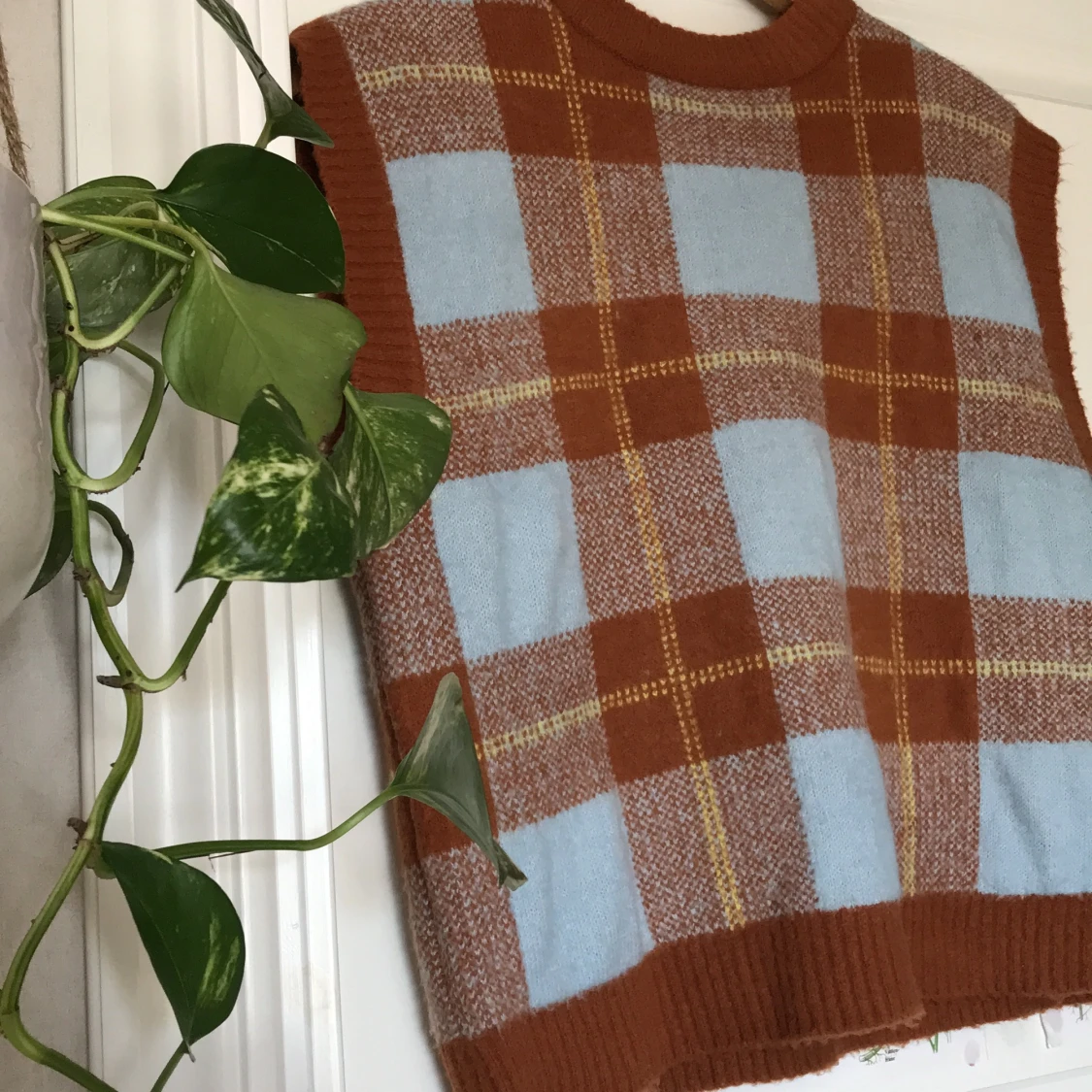 Vintage stickad väst, strl XS/34 - 90