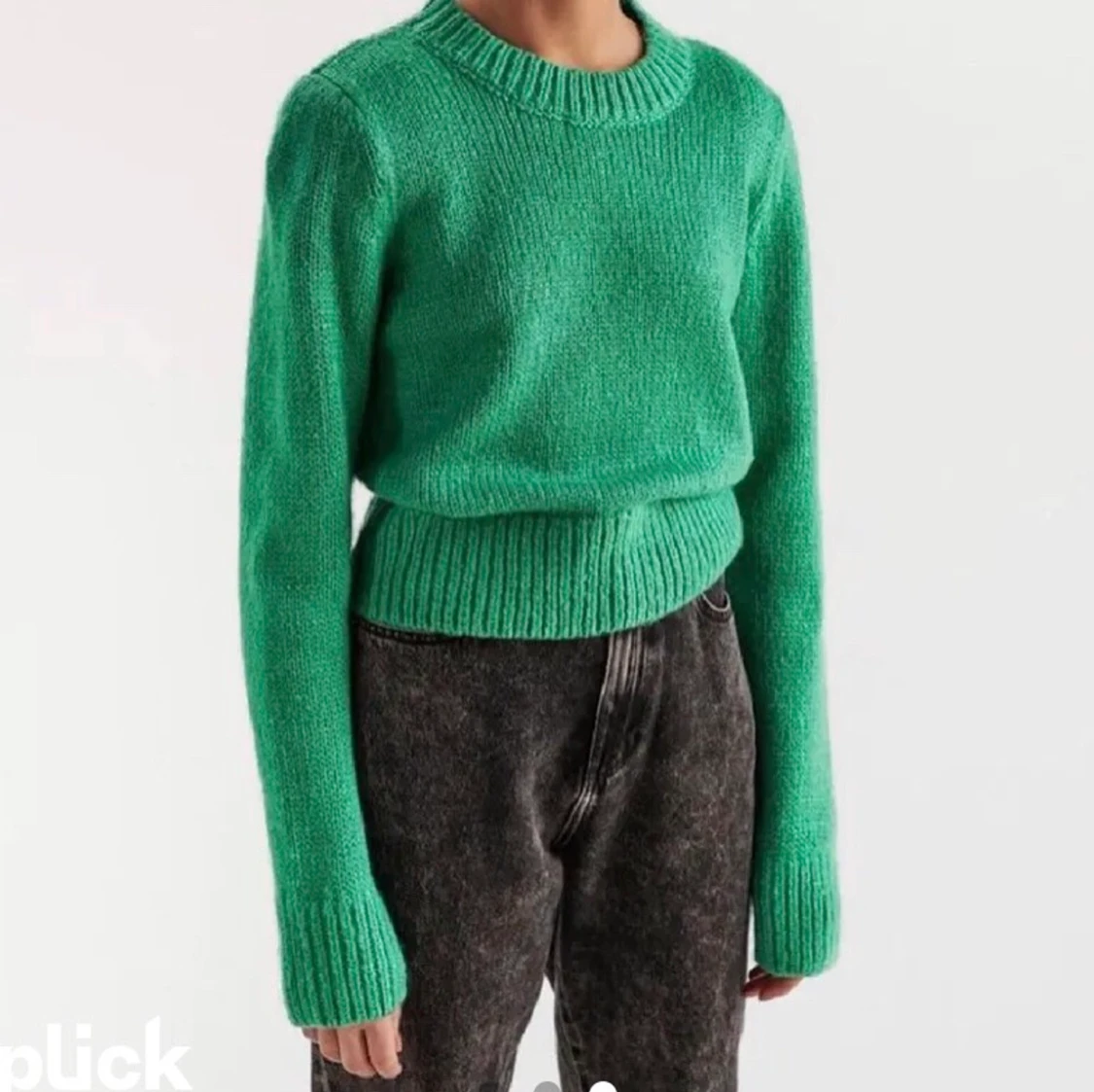 Grön stickad tröja - 90