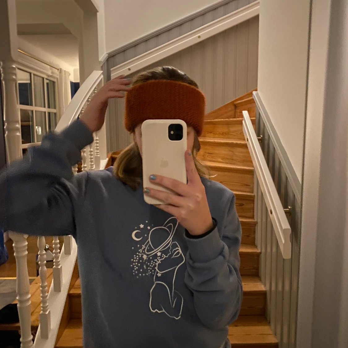 Engelstickade pannaband - 90