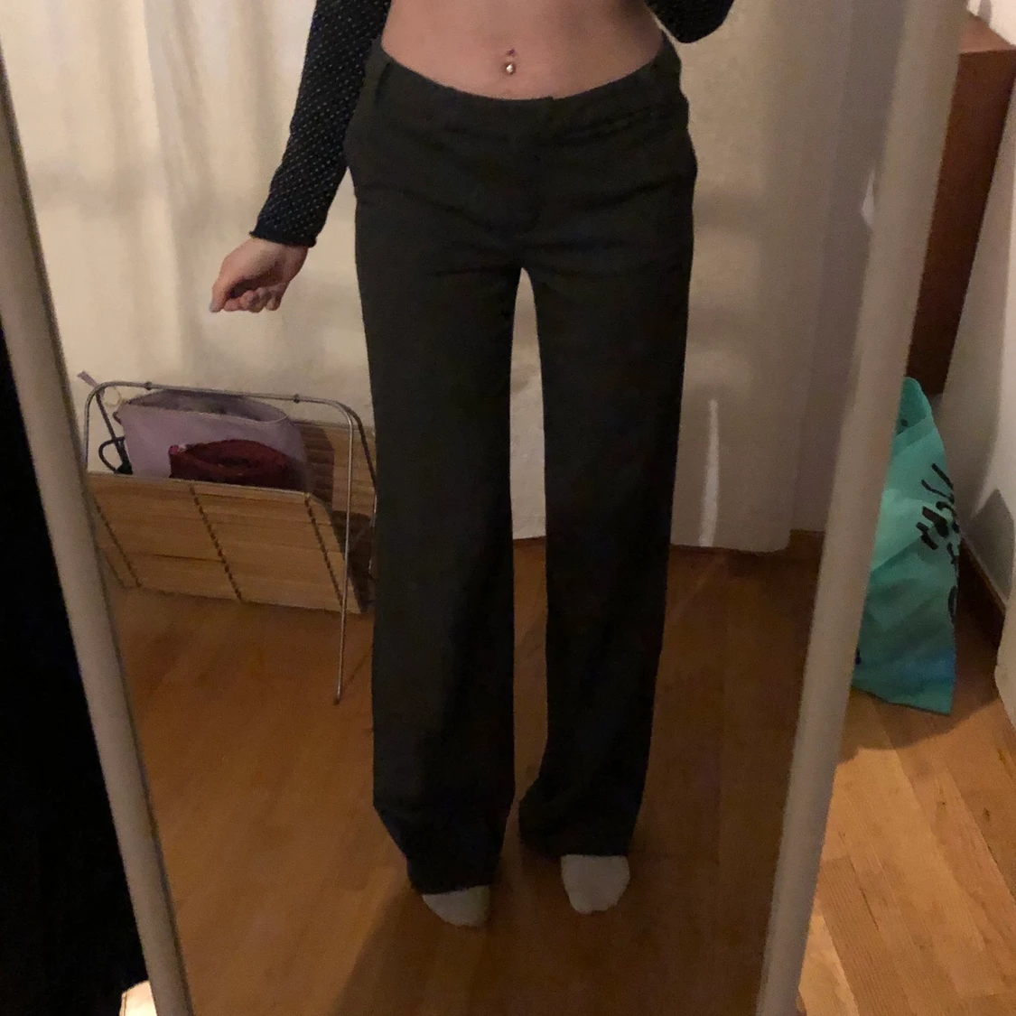 Mörkgrå kostymbyxor - 90