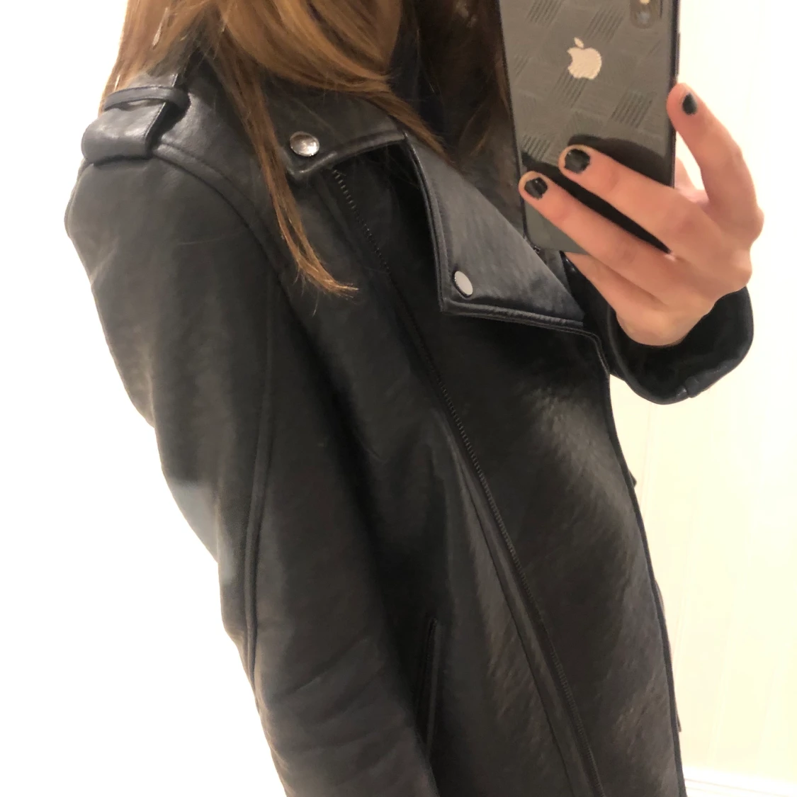 Blå skinnjacka - 90