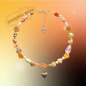 🎃 Pumpkin Spice • Handmade clay beads, sweetwater pearls, wood beads • 42-47cm (can be extended) 