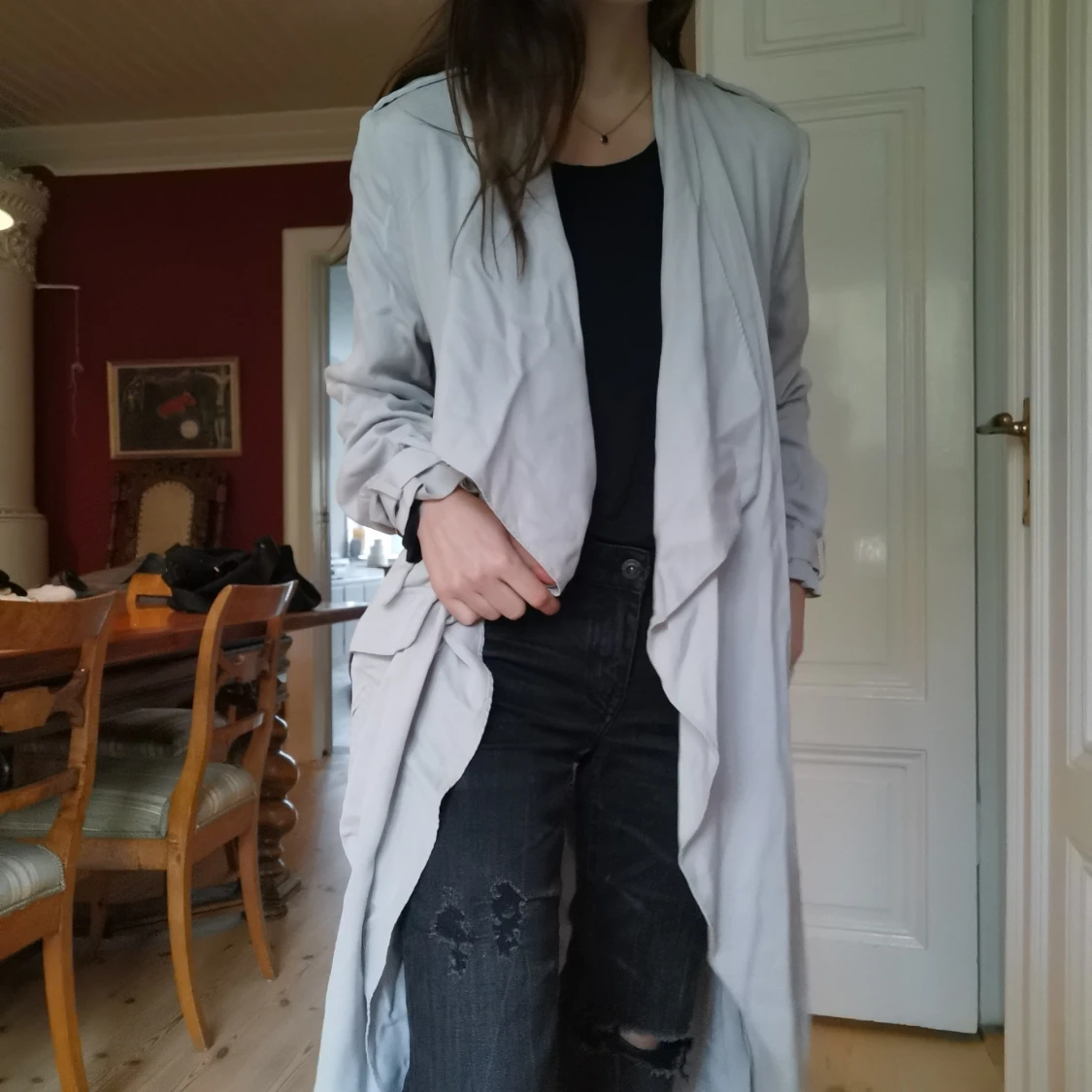 perfekt grå trenchcoat till hösten!  - 90