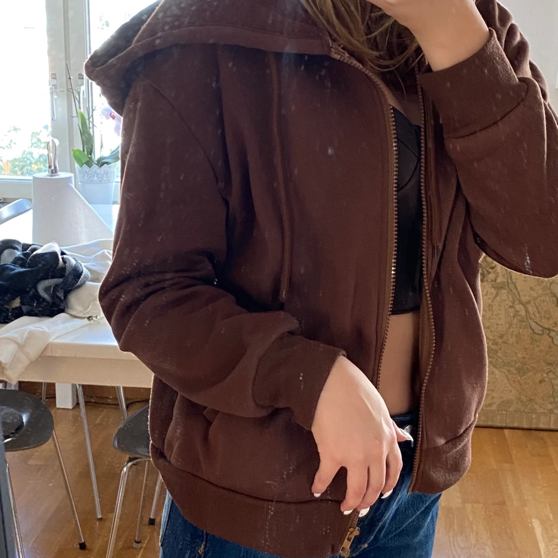 Brun huvtröja  - 91