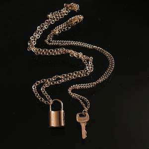 Säljer dessa 2 tillsammans, oanvända halsband i form av ett lås och en nyckel. Inte så långa kedjor. ✨
