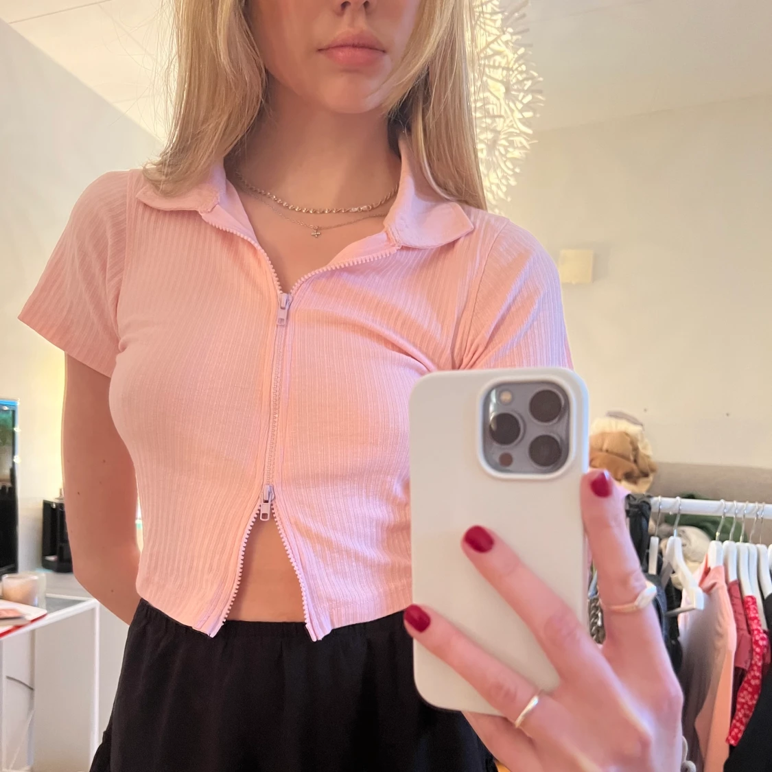 Ribbad piké med dragkedja