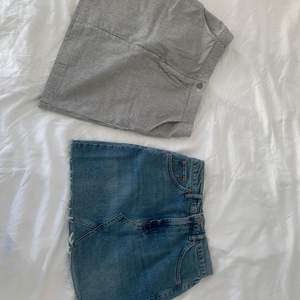 Säljer dessa kjolar - båda för för 100kr, en för 60kr💘 Jeanskjolen kommer från Urban Outfitters och den randiga från Hollister! 