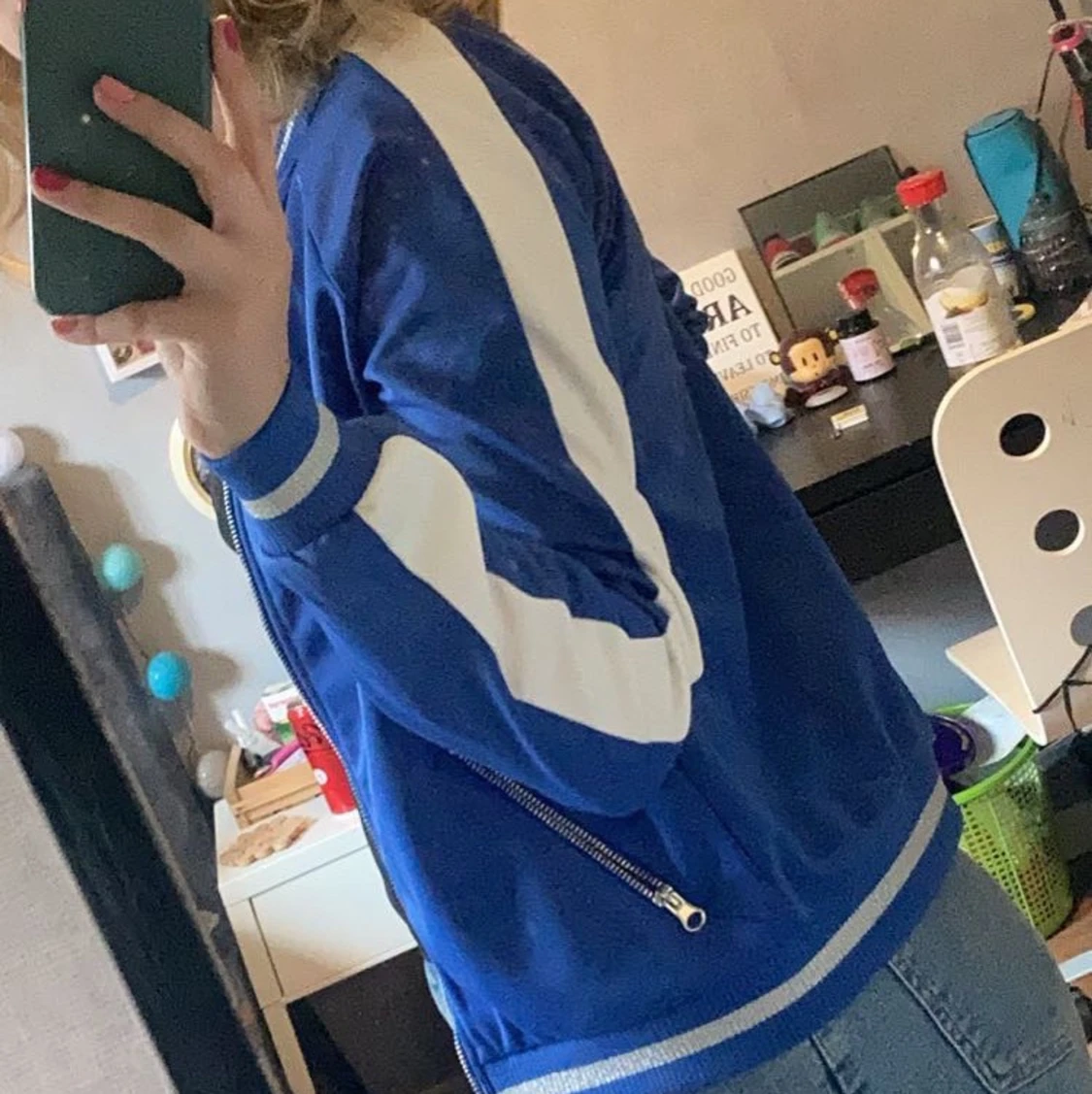 Blå jacka/kofta - 90