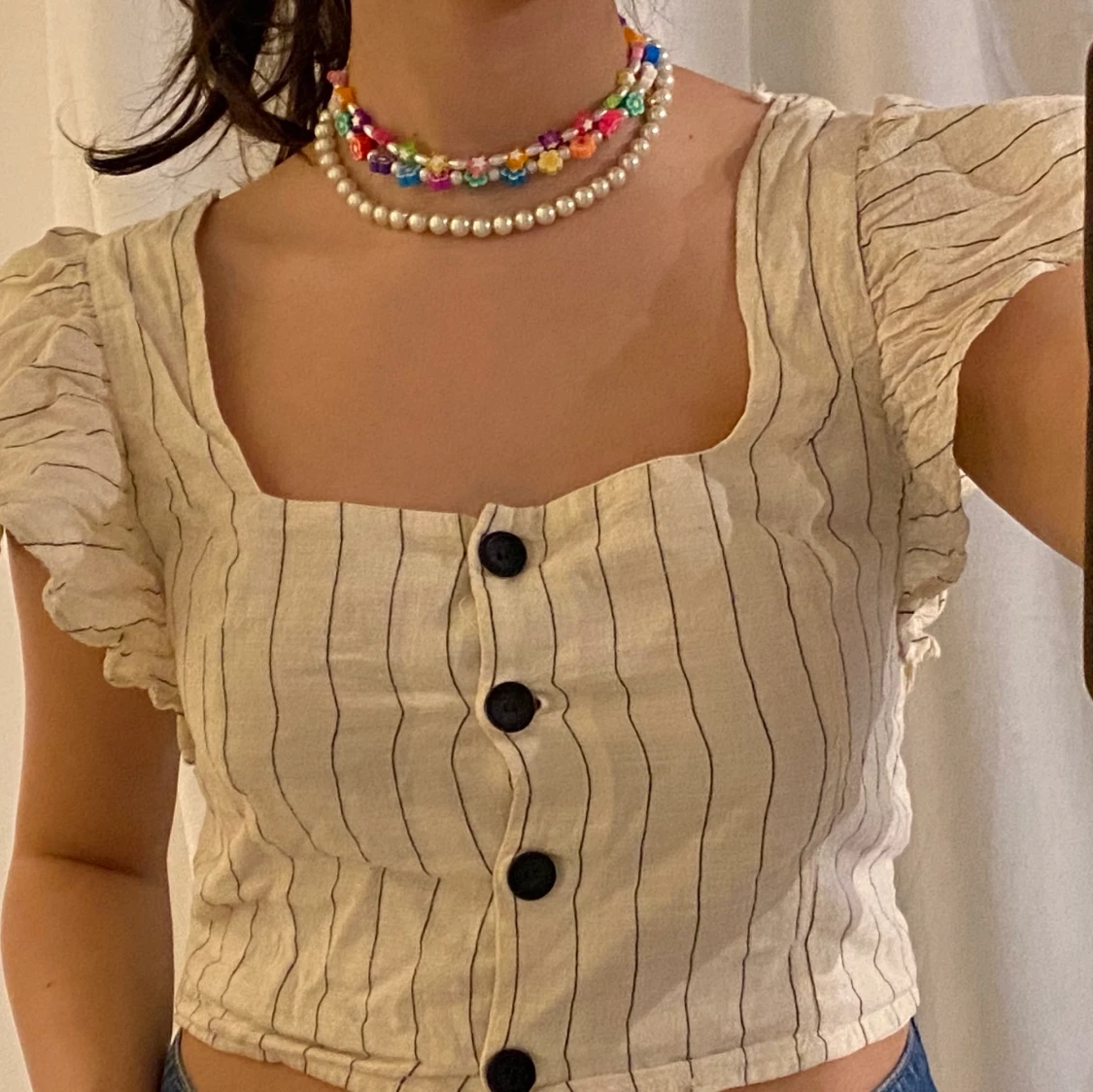 Supersöt beige topp - 91