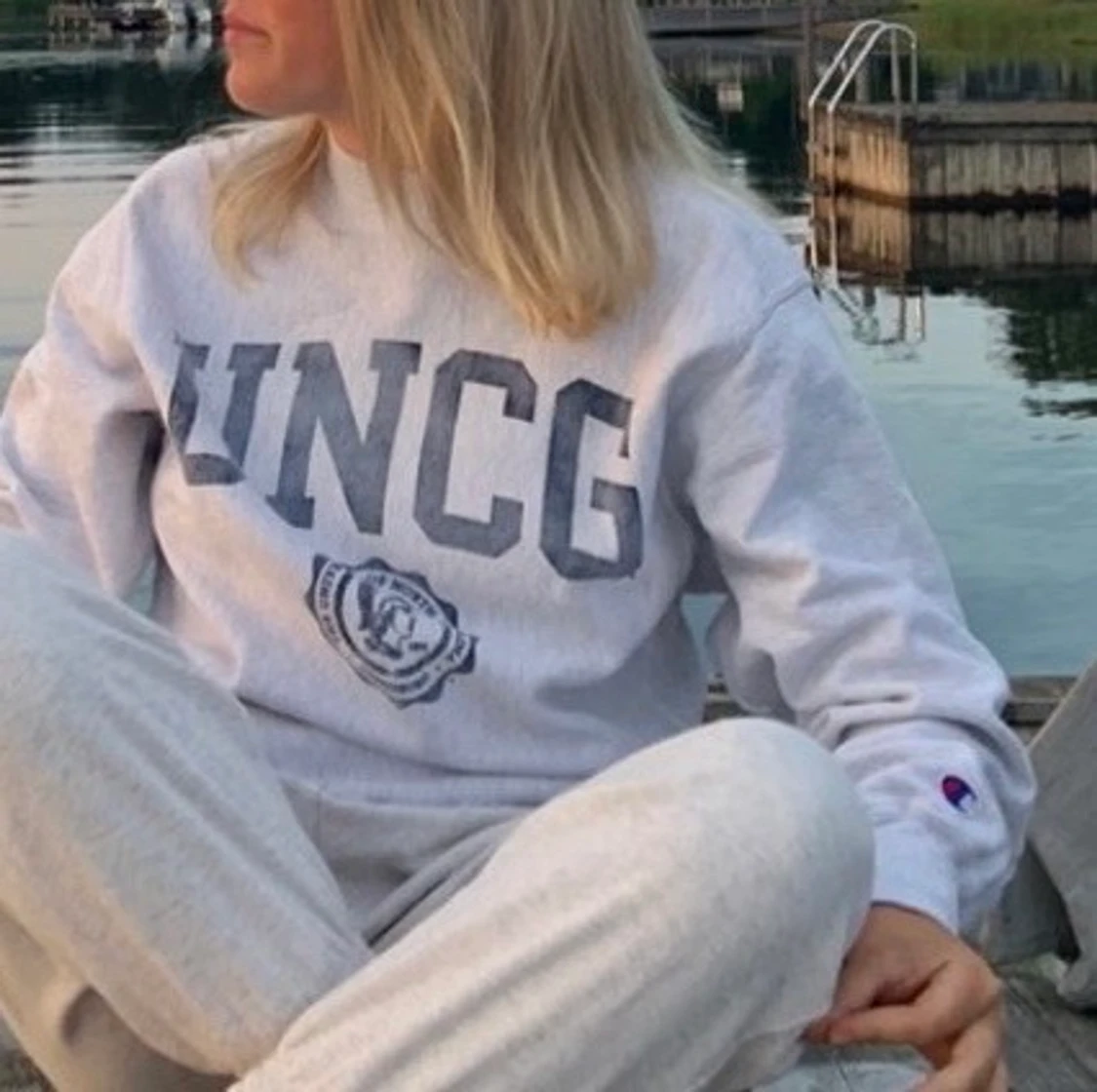 Champion ljusgrå vintage sweatshirt