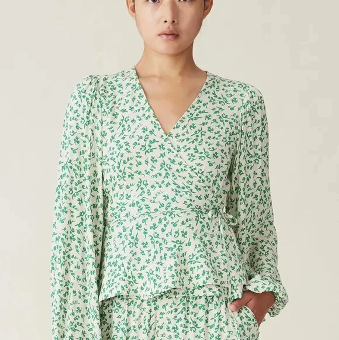 Ganni wrap blouse