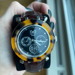 Dolce gabbana - Dolce Gabbana klocka med leopard uram och brun läderband