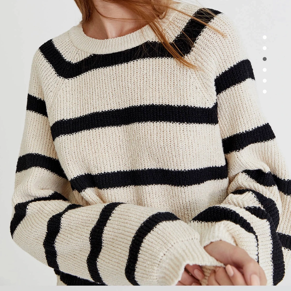 Randig stickad tröja - 90