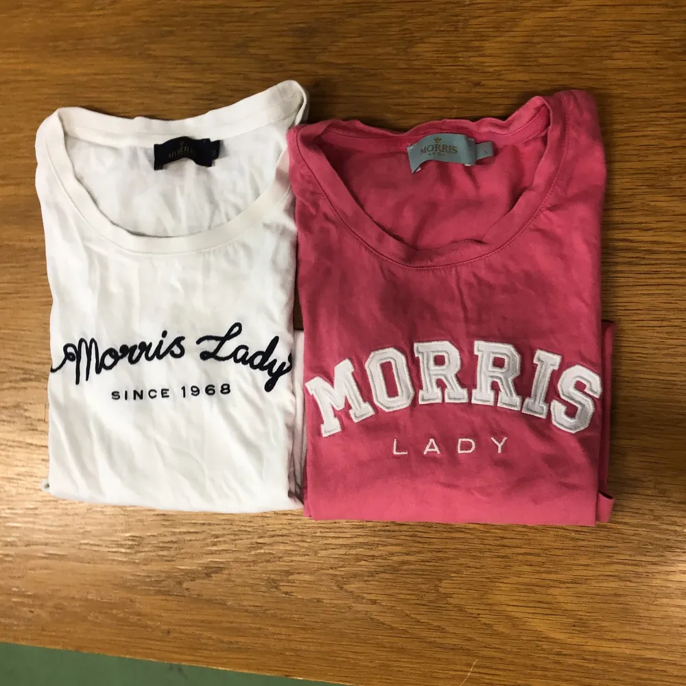 2-pack Morris lady t-shirts, rosa är i storlek S och vita är i storlek XS. T-shirts.
