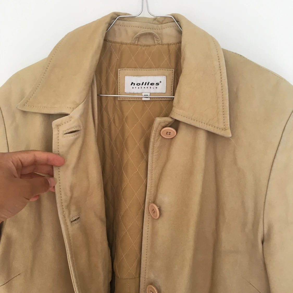 Beige skinnkappa - 91