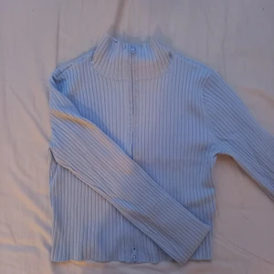 Sportig tröja - En spretig tröja från monki. Med dragkedja hela vägen. Ljusblå i färgen. Den är lite cropped med långa armar. Skriv vid intresse eller om du vill ha fler bilder. Köpare står för frakt. Besök gärna min profil då jag har mycket som jag säljer just nu!