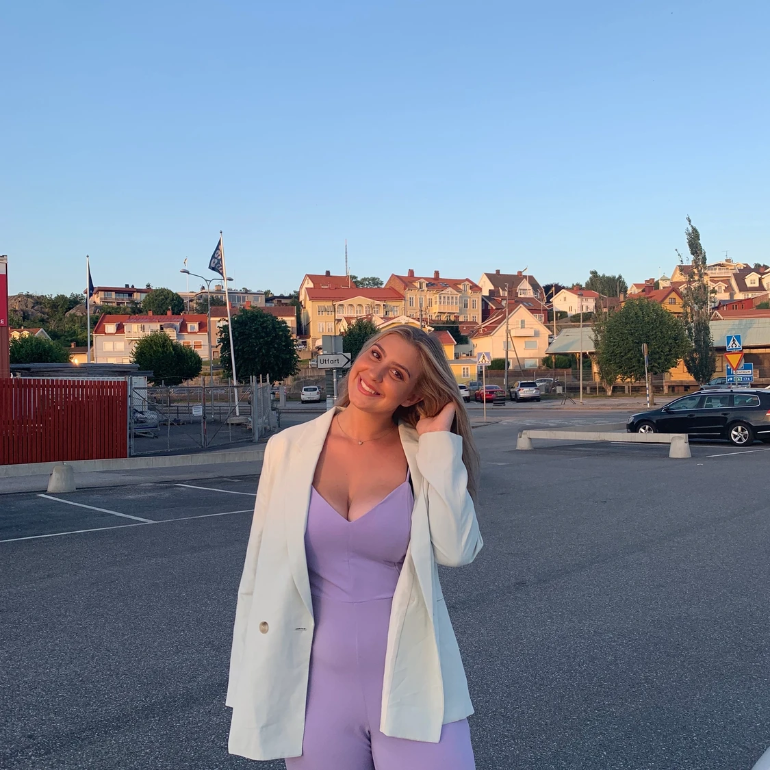 Byxdress, jumpsuit, Lila, M - 90