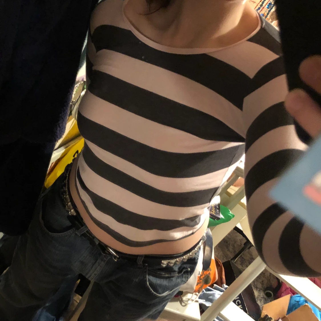 Långärmad randig tröja