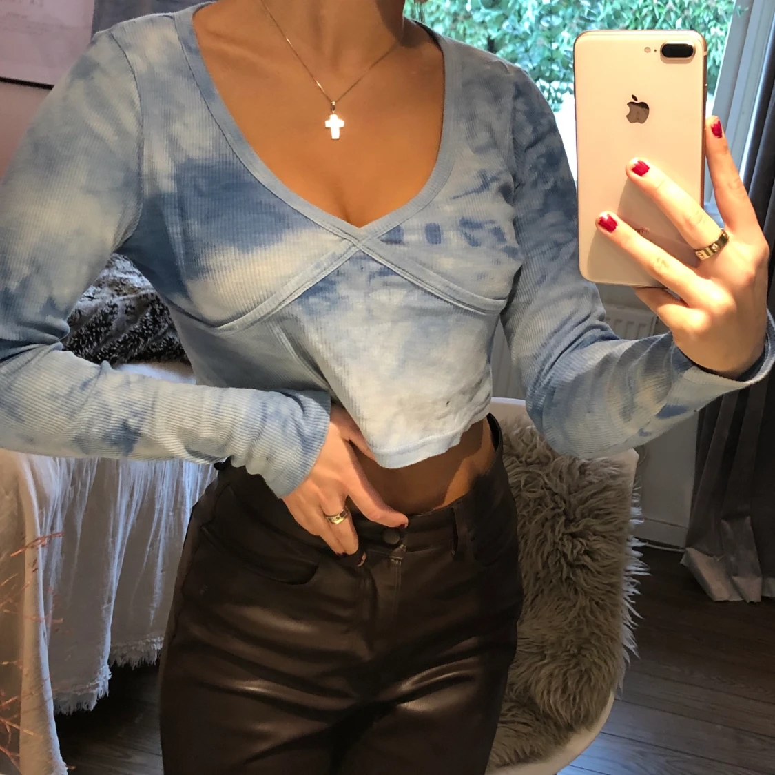 Blå tie dye tröja - 90