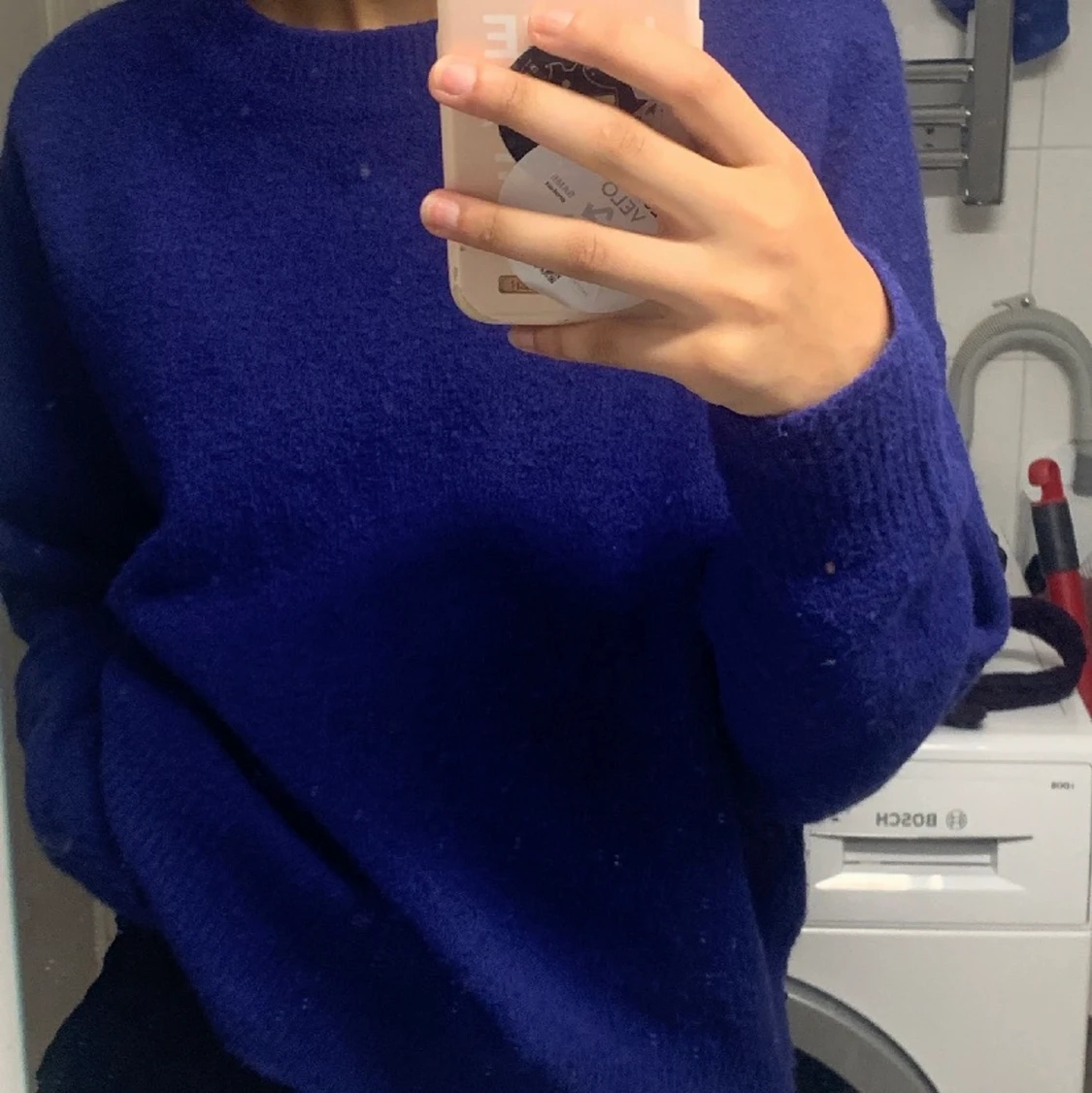 Stickad zara tröja blå - 90