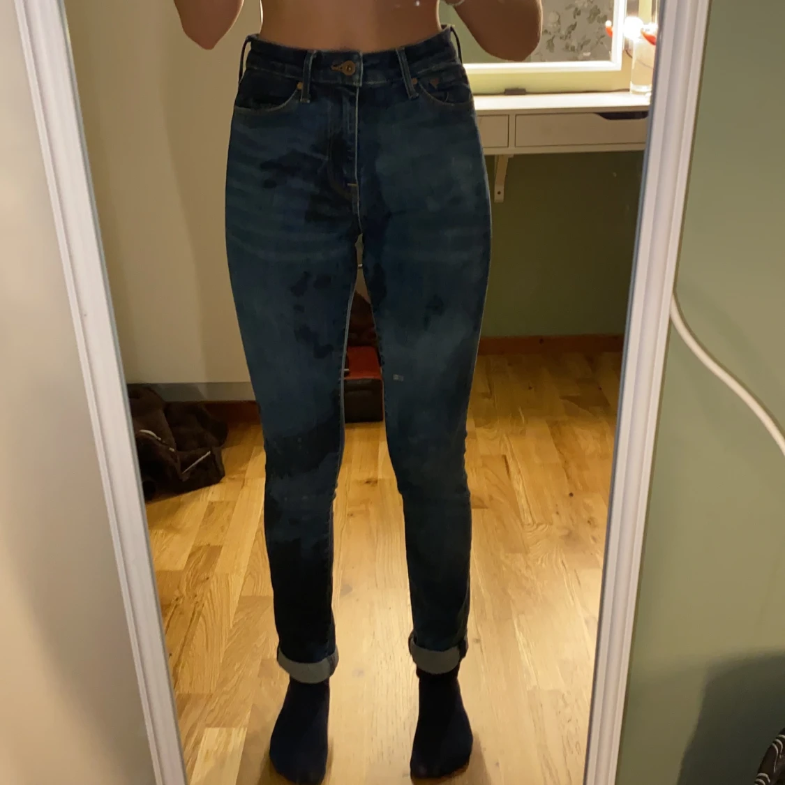 Halvblekta jeans 