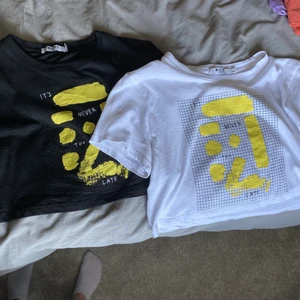 Två t-shirts - Säljer dessa jättesköna croptops då jag har många andra, de är i nyskick!💓💓 kom privat vid frågor och funderingar! Passar mellan xxs-s! 