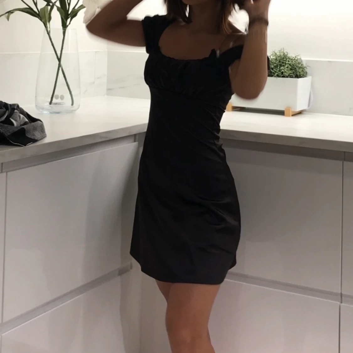 Svart silkesklänning - 90