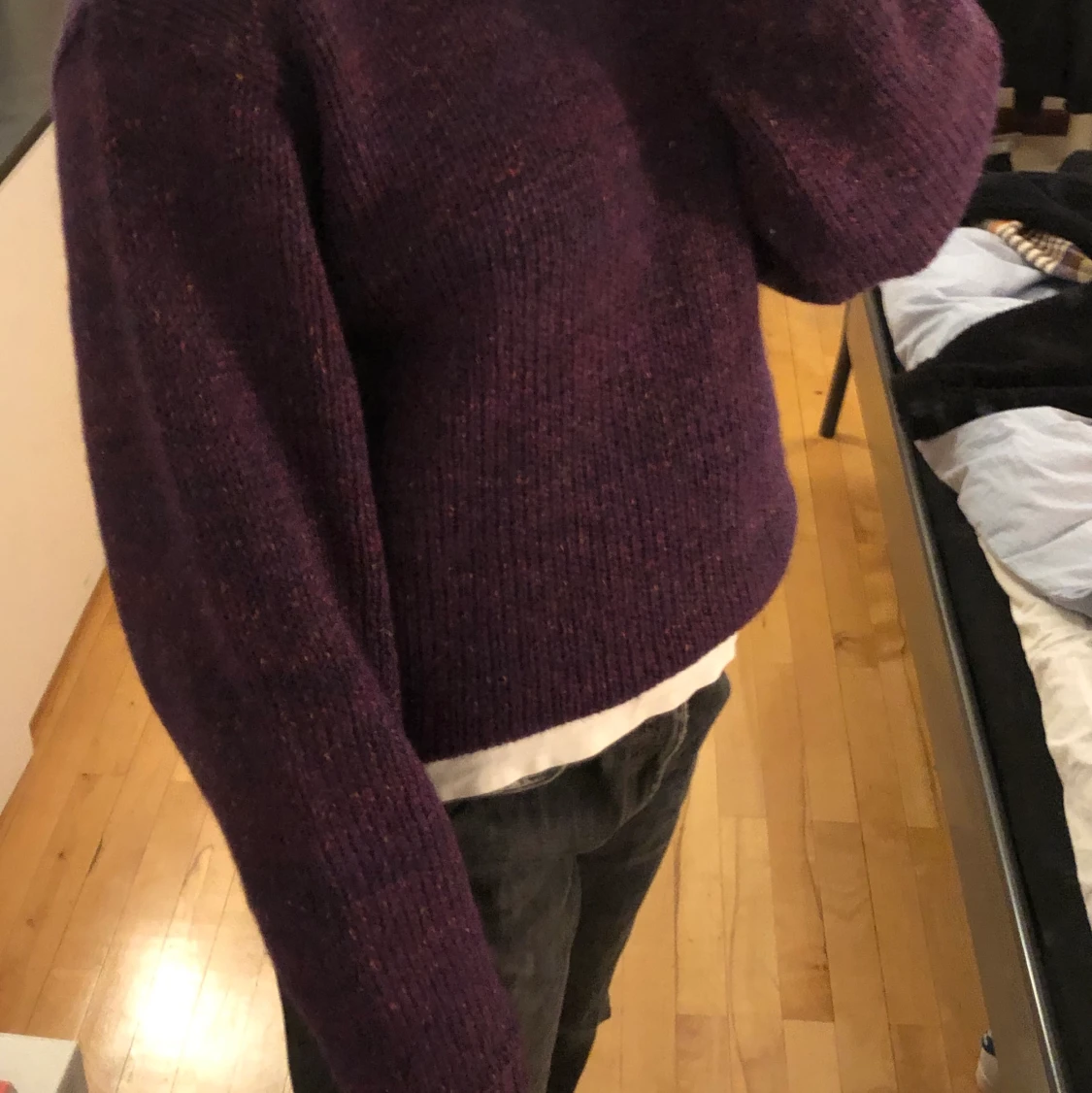 Lila stickad tröja  - 90