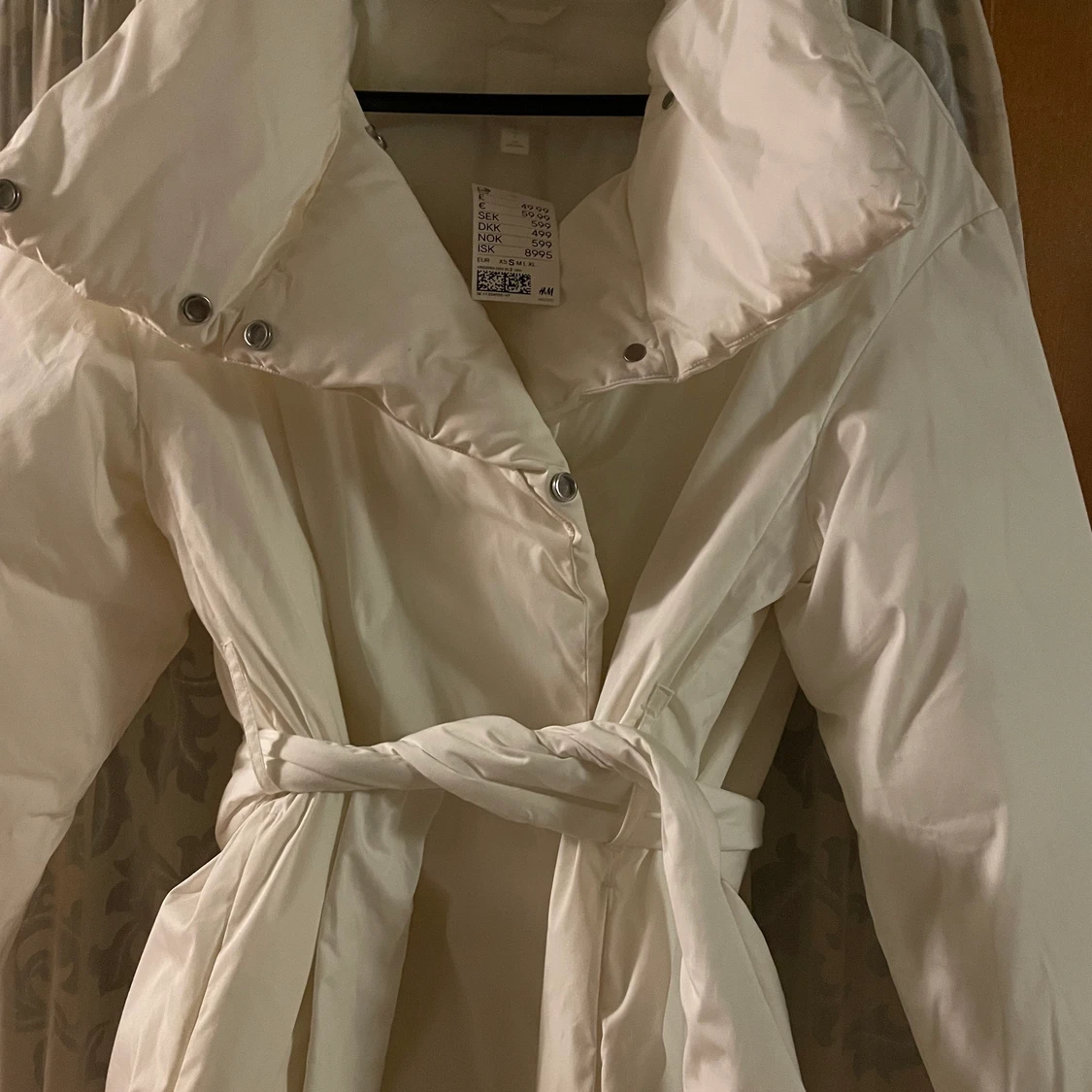 Vinterjacka färg vit med skärp -  - 90