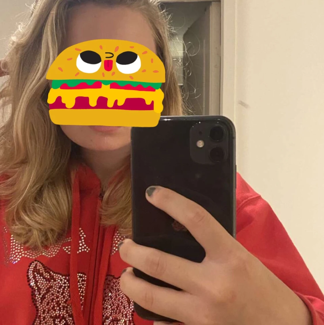 Röd paaw hoodie - 90