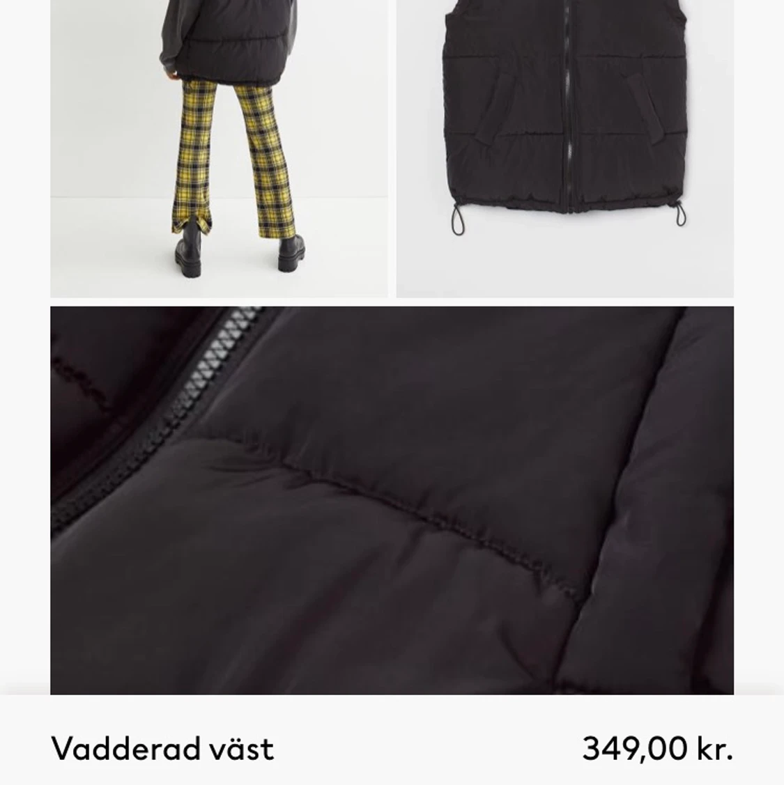 Svart fodrad väst - 90