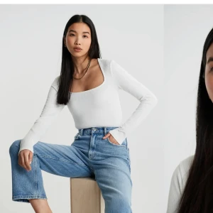 Gina tricot ”Nelly top” strl XS - Långärmad top med en figurnära passform. Toppen är vit och ribbad samt har en fyrkantig halsringning. Använd fåtal gånger. Ordinarie pris: 199 kr. Kan mötas upp i Stockholm eller står köparen för frakten.